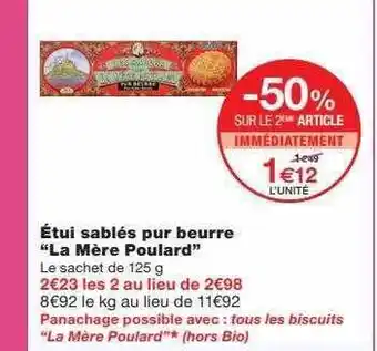 Monoprix Étui sablés pur beurre offre