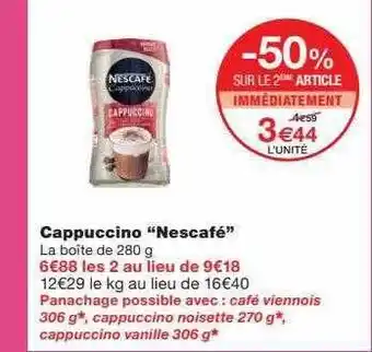 Monoprix Cappuccino offre