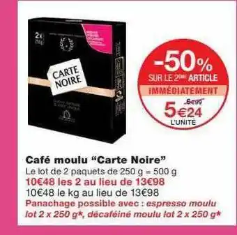 Monoprix Café moulu offre
