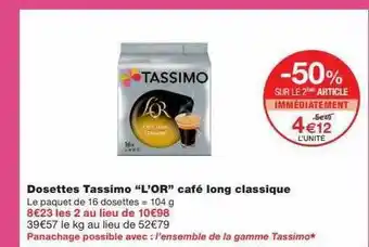 Monoprix Dosettes tassimo offre