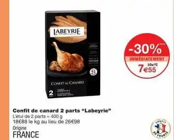 Monoprix Confit de canard 2 parts offre