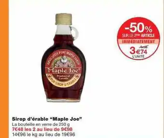 Monoprix Sirop d'érable offre