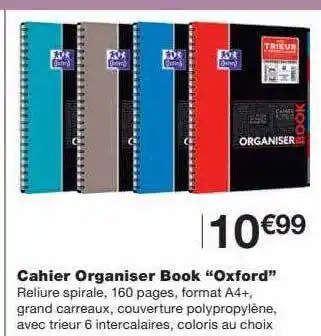Monoprix Cahier organiser book offre