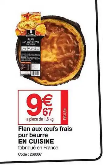 Flan aux œufs frais pur beurre en cuisine