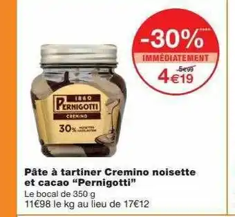 Monoprix Pâte à tartiner cremino noisette et cacao offre