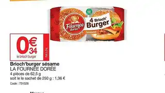 Brioch'burger sésame la fournée dorée
