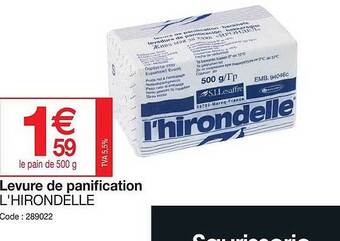 Promocash Levure de panification l'hirondelle offre