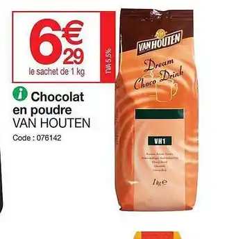 Promocash Chocolat en poudre van houten offre