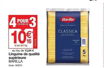 Promocash Linguine de qualité supérieur barilla offre