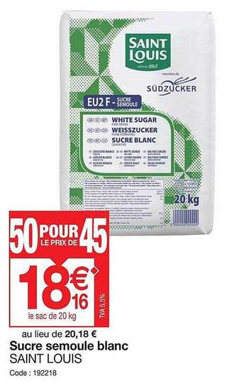 Promocash Sucre semoule blanc saint louis offre