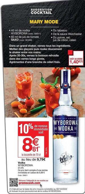 Promocash Vodka wyborowa offre