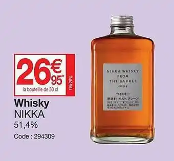 Promocash Whisky nikka offre