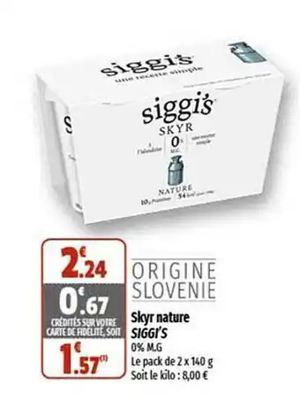 Coccinelle Supermarché Skyr nature siggi's offre
