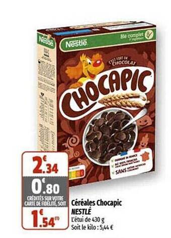 Coccinelle Supermarché Céréales chocapic nestlé offre