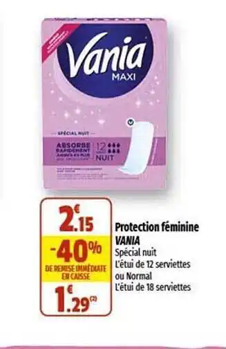 Coccinelle Supermarché Protection féminine vania offre