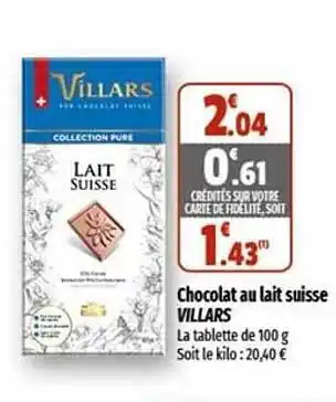 Coccinelle Supermarché Chocolat au lait suisse villars offre