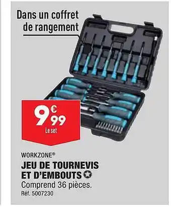 ALDI Workzone jeu de tournevis et d'embouts offre