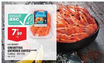 ALDI Loc marée crevettes entières cuites offre