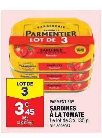 ALDI Parmentier sardines à la tomate offre