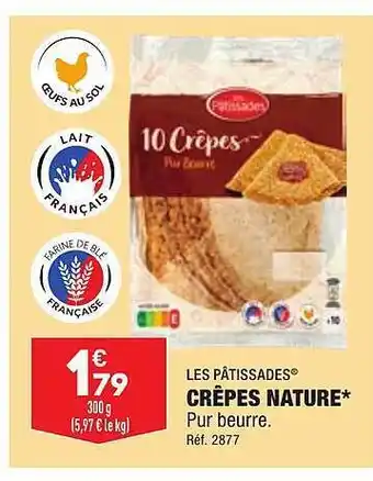 ALDI Les pâtissades crêpes nature offre