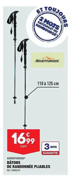 ALDI Adventuridge bâtons de rondonnée pliables offre