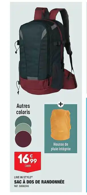 ALDI Live in style sac à dos de randonnée offre