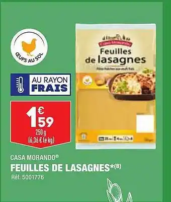 ALDI Casa morando feuilles de lasagnes offre