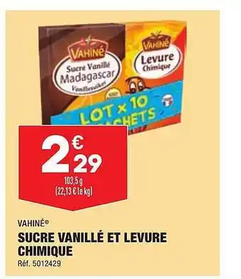 ALDI Vahiné sucre vanillé et levure chimique offre