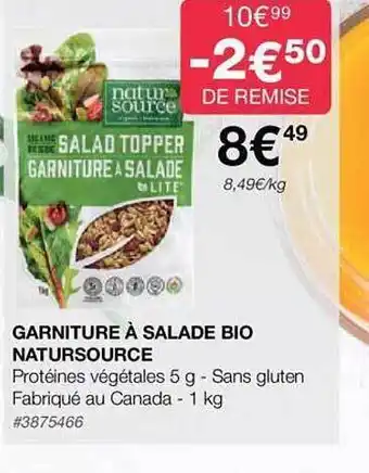 Costco Garniture à salade bio natursource offre