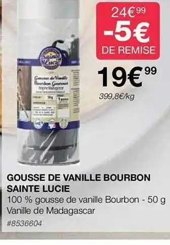 Costco Gousse de vanille bourbon sainte lucie offre