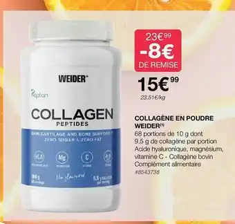 Costco Collagène en poudre weider offre