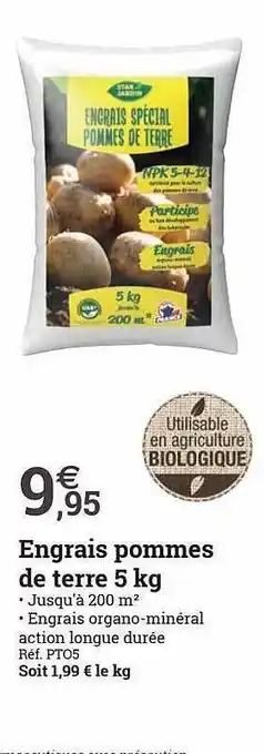 Espace emeraude Engrais pommes de terre 5kg offre