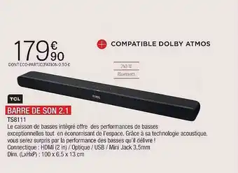 Extra Barre de son 2.1 tcl offre