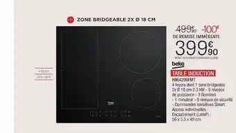Extra Table induction beko offre