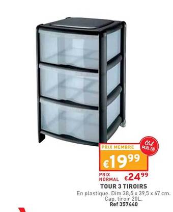 Trafic Tour 3 tiroirs offre