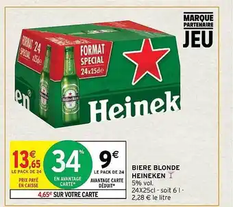 Intermarché Express Bière blonde hieneken offre