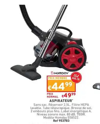 Trafic Aspirateur homday offre