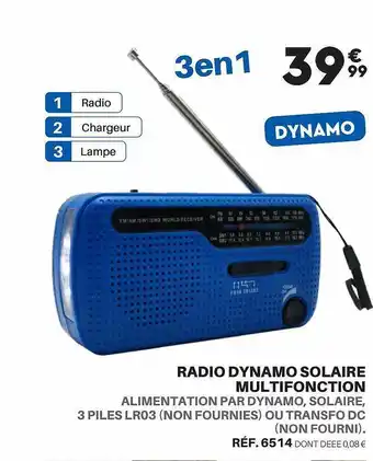 Shopix Radio dynamo solaire multifonction offre