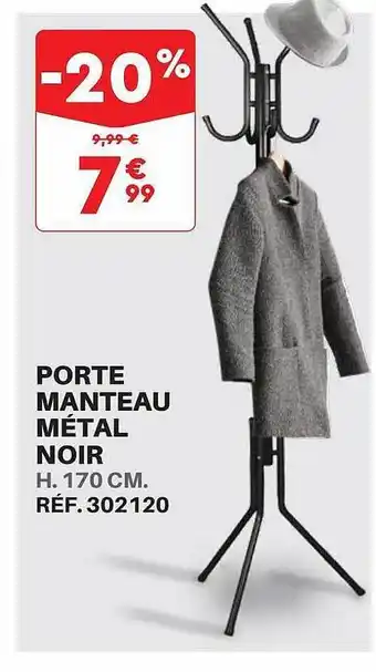 Shopix Porte manteau métal noir offre