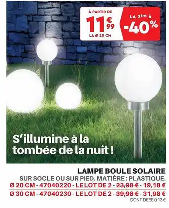 Shopix Lampe boule solaire offre