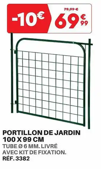 Shopix Portillon de jardin 100 x 99 cm offre