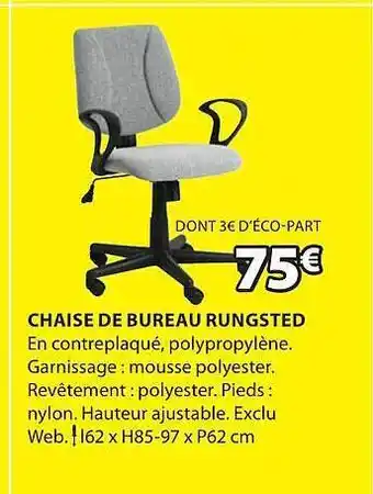 JYSK Chaise de bureau rungsted offre