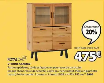 JYSK Royaloak vitrine sandby offre