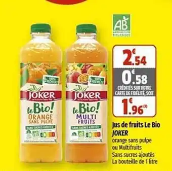 Coccimarket Jus de fruits le bio joker offre