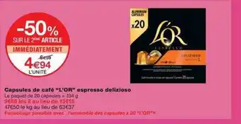 Monoprix Capsules de café offre