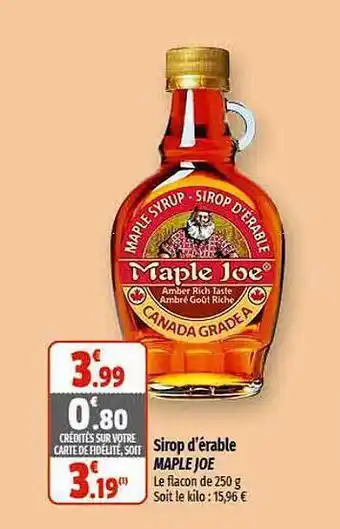 Coccinelle Express Sirop d'érable maple joe offre