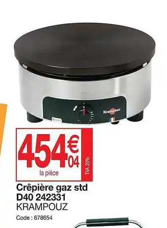 Promocash Crêpière gaz std d40 242331 krampouz offre