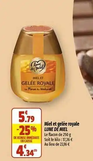 Miel et gelée royale lune de miel