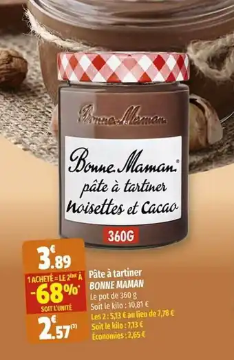 Coccinelle Supermarché Pâte à tartiner bonne maman offre