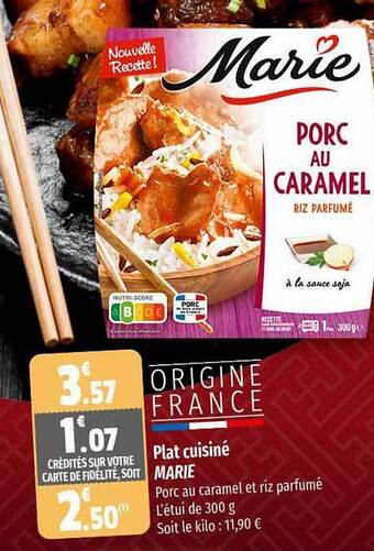 Coccinelle Express Plat cuisiné marie offre